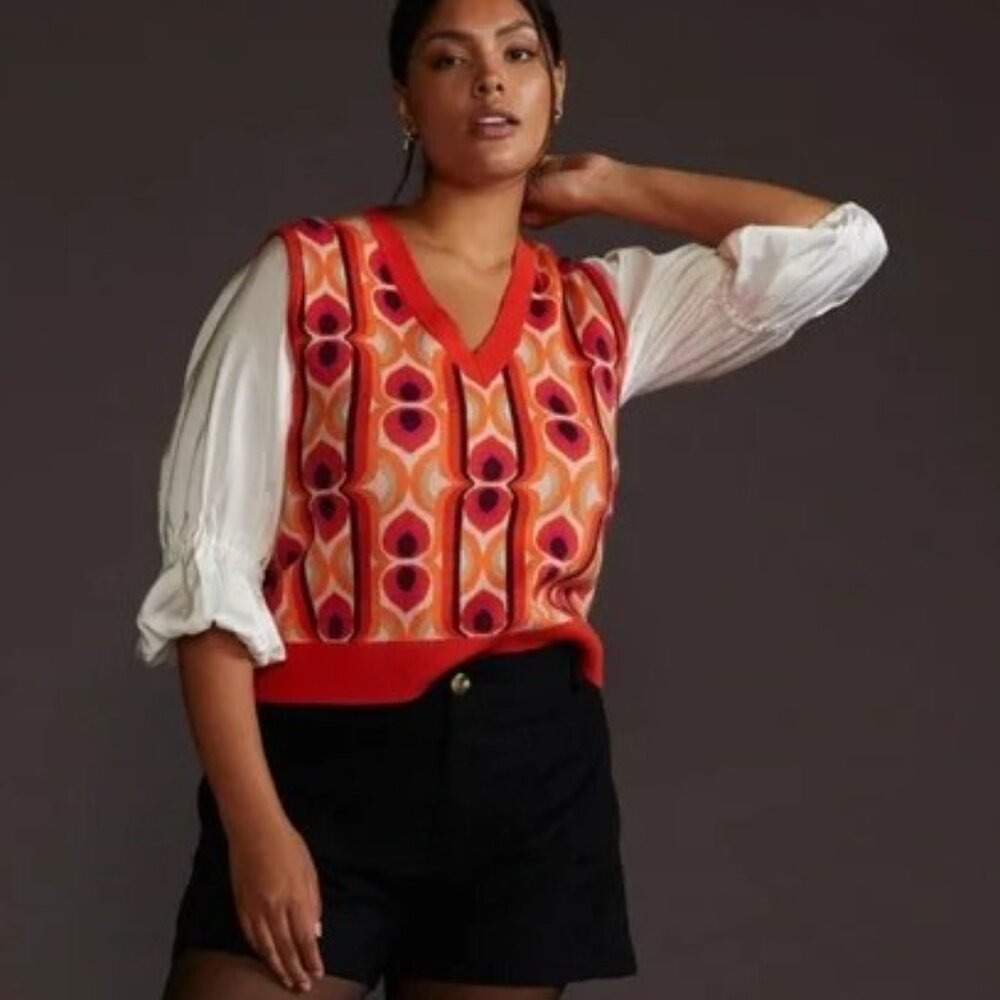 NWOT Anthropologie Maeve Vera Sweater Vest Size XS